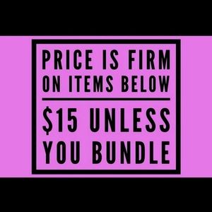 Price firm at $15 or less